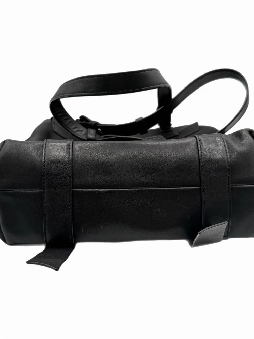 AllSaints Black Clip Leather Backpack